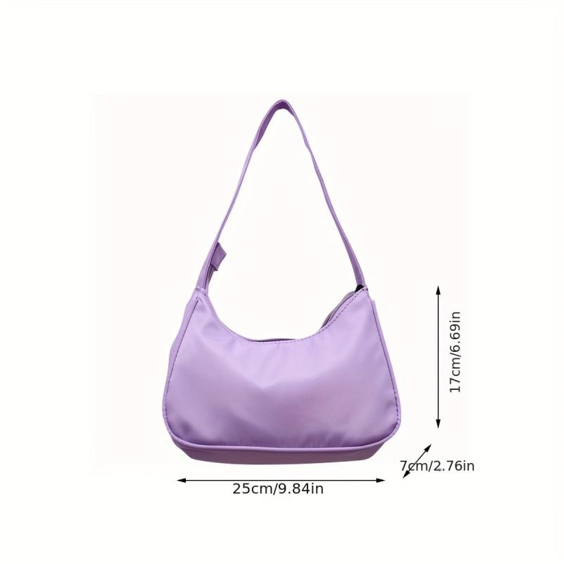 Mini Solid Nylon Crescent Bag Women's Daily Handbag & Shoulder Bag