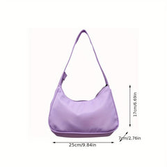 Mini Solid Nylon Crescent Bag Women's Daily Handbag & Shoulder Bag