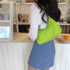 Mini Solid Nylon Crescent Bag Women's Daily Handbag & Shoulder Bag