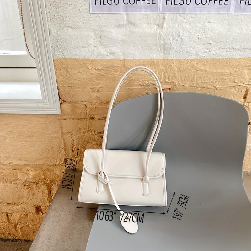 Baguette Bag Solid Shoulder Bag Underarm Bag