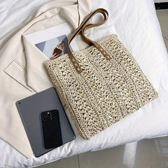 Straw Woven Shoulder Bag Large Capacity Beach Handbag