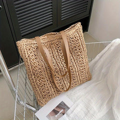 Straw Woven Shoulder Bag Large Capacity Beach Handbag