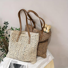 Straw Woven Shoulder Bag Large Capacity Beach Handbag