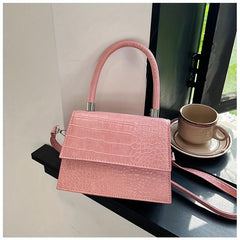 Crocodile Embossed Shoulder Bag Top Handle Crossbody Bag