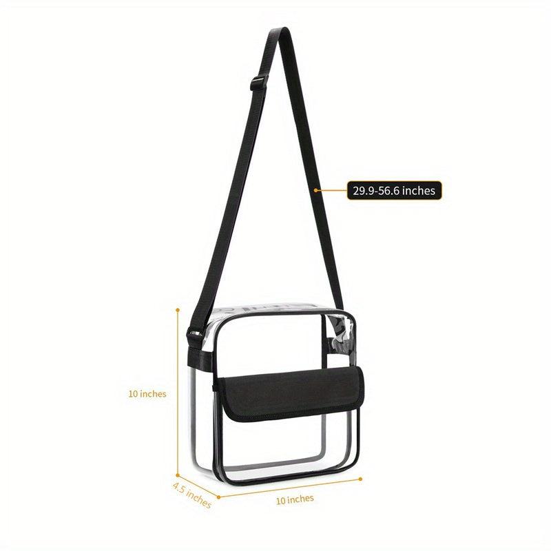 Clear PVC Crossbody Bag Waterproof Small Square Purse Concert