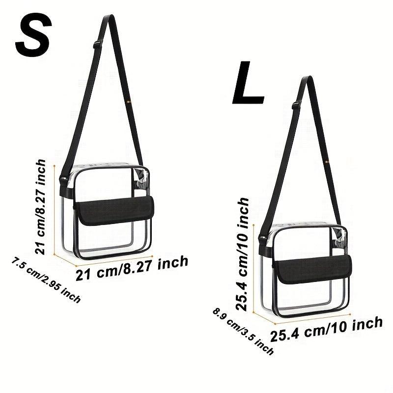Clear PVC Crossbody Bag Waterproof Small Square Purse Concert