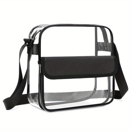 Clear PVC Crossbody Bag Waterproof Small Square Purse Concert