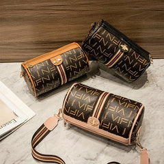 Letter Allover Print Crossbody Bag with Wide Strap
