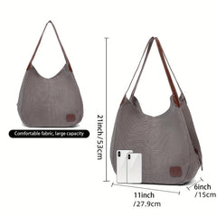 Women's Canvas Tote Bag Literary Shoulder Large Capacity for Travel School Work