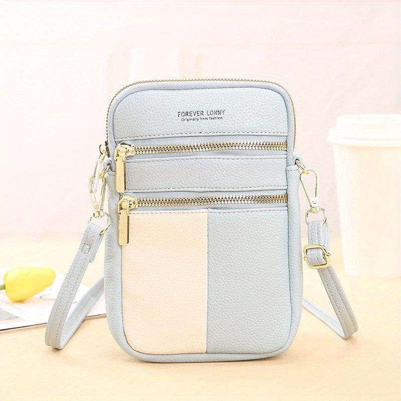 Colorblock Square Crossbody Bag with Strap