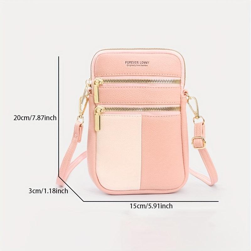 Colorblock Square Crossbody Bag with Strap