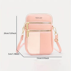 Colorblock Square Crossbody Bag with Strap