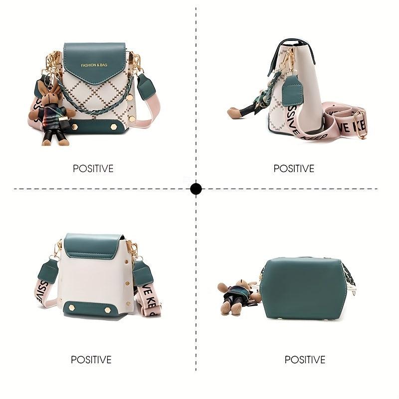 Argyle Quilted Crossbody Bag PU Leather Shoulder Handbag