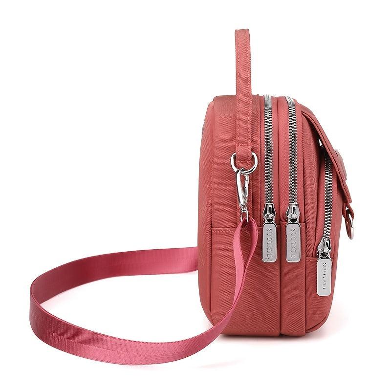Lightweight Shoulder Bag With Zipper Pocket & Earphone Hole