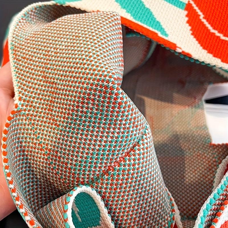 Tulip Pattern Satchel Bag Knitted Handbag Storage