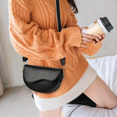 Stylish Saddle Bag With Scarf Decor Crossbody Chain Shoulder Purse