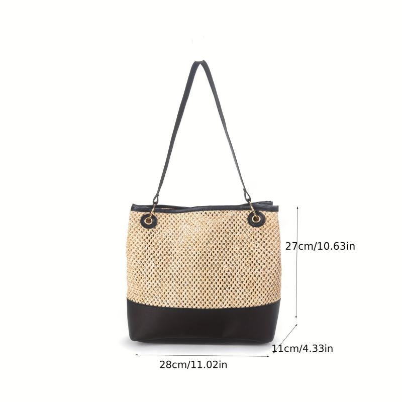 Summer Woven Shoulder Bag Boho Style Crossbody Purse Bag