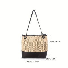 Summer Woven Shoulder Bag Boho Style Crossbody Purse Bag