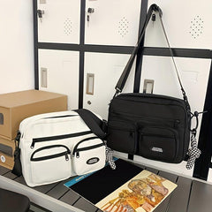 Student Shoulder Bag Large Capacity Crossbody Bag Pockets Messenger Bag