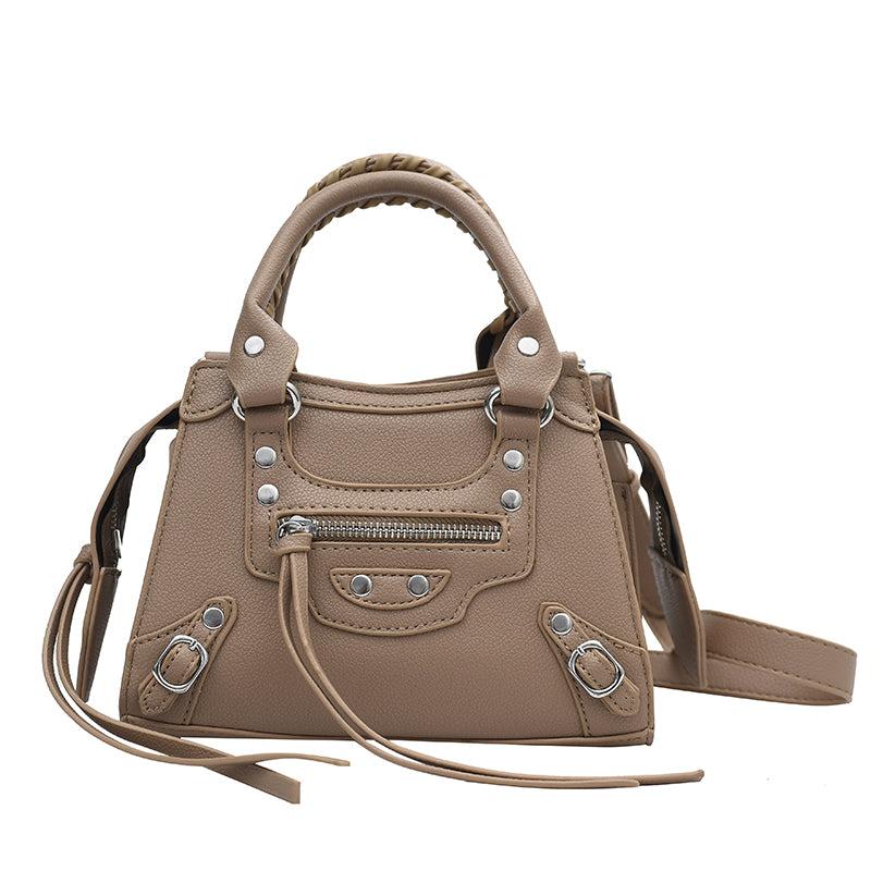 Y2K Style Studded Crossbody Bag Small Top Handle Satchel Purse