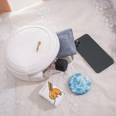 Crocodile Pattern Handbag Circle Purse For Women