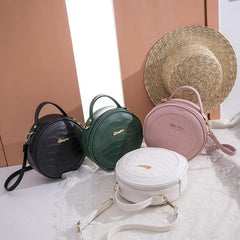 Crocodile Pattern Handbag Circle Purse For Women