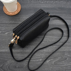 Phone Bag Crossbody with Wristlet Faux Leather