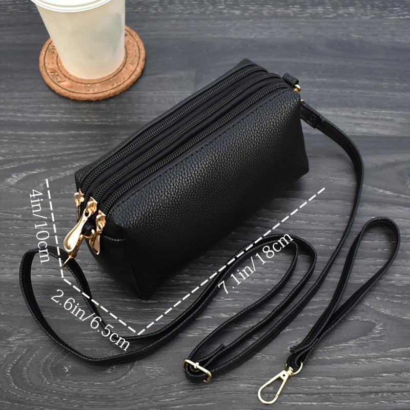 Phone Bag Crossbody with Wristlet Faux Leather