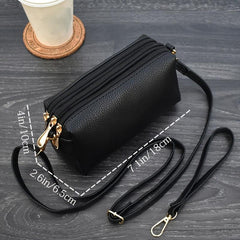 Phone Bag Crossbody with Wristlet Faux Leather