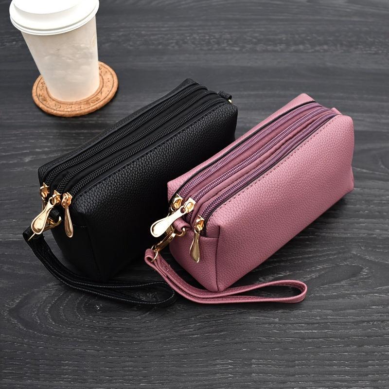 Phone Bag Crossbody with Wristlet Faux Leather