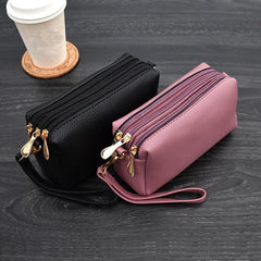Phone Bag Crossbody with Wristlet Faux Leather