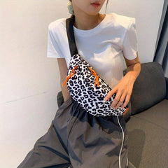 Animal Pattern Nylon Chest Bag Lightweight Crossbody Waist Bag