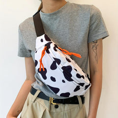 Animal Pattern Nylon Chest Bag Lightweight Crossbody Waist Bag