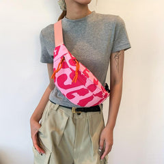 Animal Pattern Nylon Chest Bag Lightweight Crossbody Waist Bag