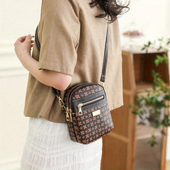 Mini PU Crossbody Bag for Women's Phone, Zipper Coin Purse