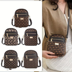 Mini PU Crossbody Bag for Women's Phone, Zipper Coin Purse