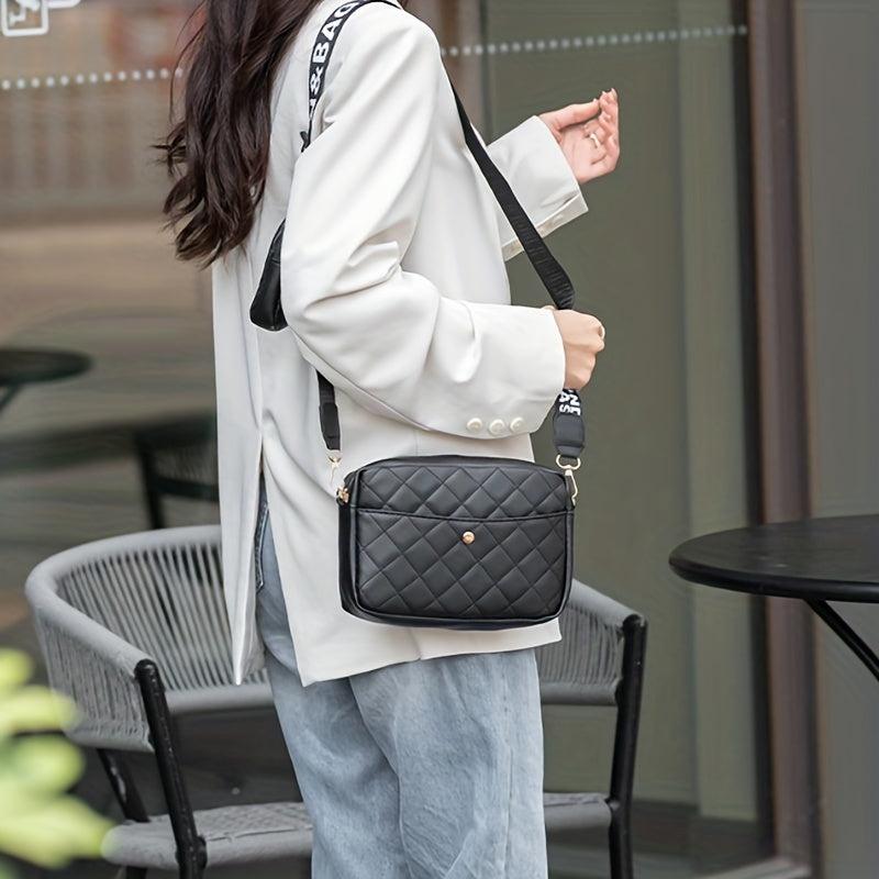 Stylish Shoulder Bag With Little Pouch Letter Pattern Crossbody Bag