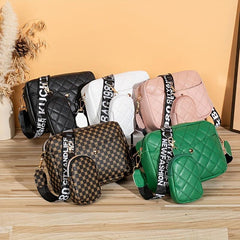 Stylish Shoulder Bag With Little Pouch Letter Pattern Crossbody Bag