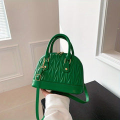 Quilted Shell Crossbody Bag for Women Small Zipper Purses