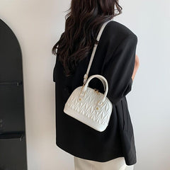 Quilted Shell Crossbody Bag for Women Small Zipper Purses