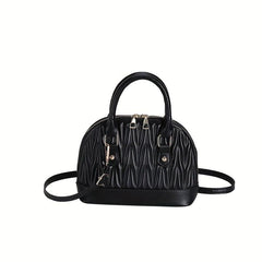 Quilted Shell Crossbody Bag for Women Small Zipper Purses