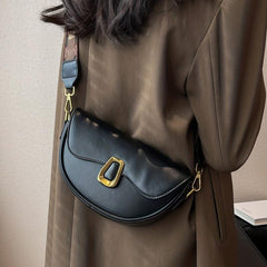 Minimalist Saddle Crossbody Bag Lightweight Zipper Bag