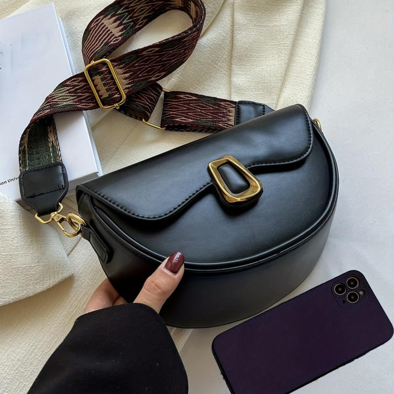 Minimalist Saddle Crossbody Bag Lightweight Zipper Bag