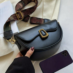 Minimalist Saddle Crossbody Bag Lightweight Zipper Bag