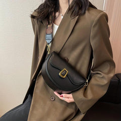 Minimalist Saddle Crossbody Bag Lightweight Zipper Bag