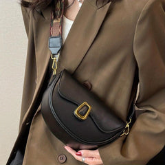 Minimalist Saddle Crossbody Bag Lightweight Zipper Bag