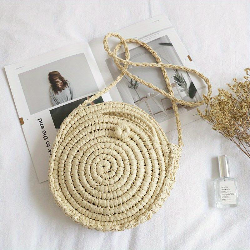 Straw Crossbody Bag Summer Travel Woven Handbag