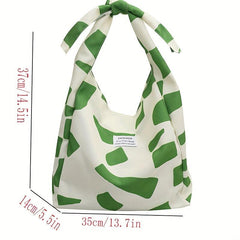 Geometric Pattern Canvas Shoulder Bag Large Capacity Tote Bag