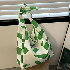 Geometric Pattern Canvas Shoulder Bag Large Capacity Tote Bag