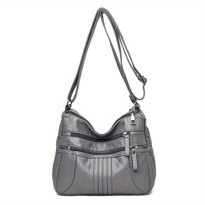 PU Leather Shoulder Bag Women's Pocket Purse Casual Travel Crossbody Bag